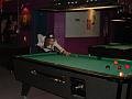 Kathy playing pool